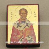 Greek & Russian Orthodox Wooden Icon. St. Nicolas. Big Size thumbnail-6