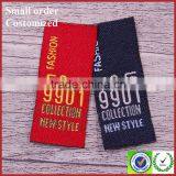 Custom Woven Labels Low Minimum Cheap Cham Woven Private Labels for Clothing thumbnail-3