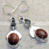 925 Sterling Silver Goldstone Earring thumbnail-1