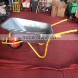 Metal Tray Wheelbarrow With Pneumatic Wheel Garden Wheel Barrow, Farm Wheelbarrows