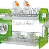 2 Tier Dish Rack With 9 Shape Plastic Side