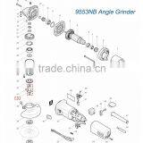 Power Tool Spare Parts 9.6mm Male Thread Metal Shaft Spindle for 4'' Angle Grinder thumbnail-2