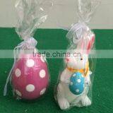 Set of Egg&rabbit Led Yellow Flicking Candles Easter Gift Candles Led Real Wax Candles for Easter Home Decorative Rabbit Candles thumbnail-2