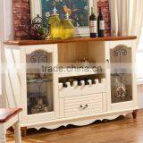 Mediterranean Style Solid Wood Dining Room White Two Doors Sideboard thumbnail-1