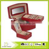 New Products!Red Leatherette Fabric STORE MORE Jewelry Box thumbnail-2