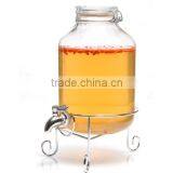Glass Mason Jar Beverage Drink Dispenser With Metal Stand and Tap thumbnail-1