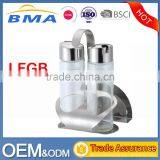 Factory Stainless Steel Condiment Glass Oval Oil and Vinegar Bottle Holder