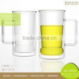 Decorative Hand Made Cheap Glass Mason Jar With Handle thumbnail-2