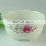 Chaozhou Supplier Stocked Wholesale 6 Inch White Ceramic Bowls With Flower Decal Household Bowls thumbnail-1