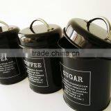 1.5L Retro Metal Tea Coffee Sugar Can Bin Pea Bean Lentil Set of 3 Storage Canister thumbnail-5