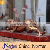Resin small yellow color leopard animal statues table decorative NTRS-AD003Y