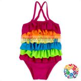 Pretty Rainbow Ruffle Baby Girls Swimsuit One Piece
