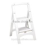 High Quality 3 Step Wood Fold Step Stool Multifunction Step Ladder thumbnail-5