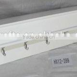 White Wall Cabinet With 4 Metal Hooks thumbnail-1