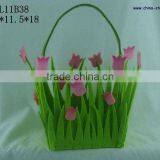 Needle Felt Flower Bag Spring Decor thumbnail-1