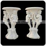 Chinese Cheap Hand Carving Marble Flowerpot Antique Flowerpot thumbnail-1