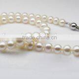 9mm White Freshwater Pearl Necklace With 925 Sterling Silver Clasp thumbnail-1
