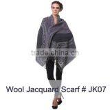 Wool Jacquard Scarf Made of Pure Wool Wool Jacquard Scarf thumbnail-1