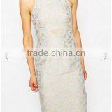 Clothing/women Dress/People Peekaboo Dress In Damask Jacquard thumbnail-3