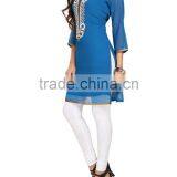 Pakistani Kurtis Glam And Glitter Tunic With Beadwork In White And Copper Front Neck Designs For Kurtis 2016 HSD5443 thumbnail-3