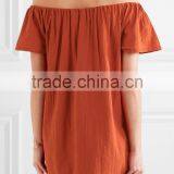 Mexican Women Summer Boho Off-The-Shoulder Colorful Embroidery Patch Crinkled Cotton Mini Names Of Girls Dresses HSD5858 thumbnail-4