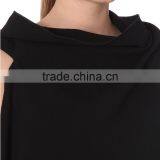 Wholesale Women Apparel Cap Sleeves Cowl Neck Textured Asymmetric Hem Wool-crepe Blouse(DQE0262T) thumbnail-4