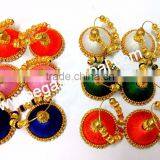 Handmade Silk Thread Earrings, Jhumka Earrings Festive Collection India thumbnail-5