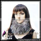 CX-E-15 Wholesale Cheap Head Scarf Genuine Fox Fur Stretch Snood Headband For Women thumbnail-4