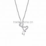 Fancy Silver Plated CZ Studded Pendant thumbnail-1