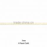 Gold Plated 6 Facet Curb Chain, 6 mm Curb Chain thumbnail-1