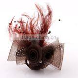 Satin Silk Fabric Flower Feather Brooch Wedding Party Favor Bridal Jewelry New Design Suit Brooch Customized Costume Jewelry thumbnail-3