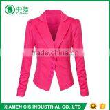 Latest Design Pure Pink Color Multi Buttons Ladies Slim Fit Blazer thumbnail-1