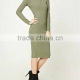 Wholesale High Quanlity Custom Long Sleeve Ribbed Bodycon Choker Dress With Sexy Back Design China Supplier thumbnail-4