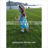 Fashion Girls Casual Blue and Yellow Sleeveless Clothing Cotton A Line Kid Dress thumbnail-3