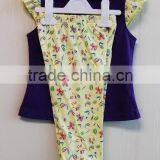 High Quality Latest Design Baby Sleeveless Pajama Set Knitted 100% Cotton Pajama 2 Pcs Set TP-7713 thumbnail-2