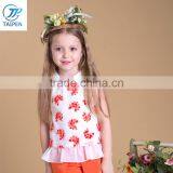 2017 Summer Latest Design Sleeveless Girls Top Wirh Embroidery Flowers thumbnail-2