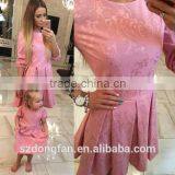 Pastel Pink/ Blue Family Outfits Mother And Daughter Dress Child Dress thumbnail-2