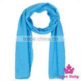 Wholesale Soft and Comfortabl Blue Plain Color Kids Inner Cotton Child Scarves thumbnail-1