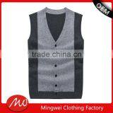 Man Cheap Sleeveless Button Polyester Knitted Sweater Vest With Lowest Price thumbnail-1