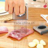 Fruit Vegetable Tools Stainless Steel Onion Holder Slicer Kitchen Gadgets Easy Cut Tomato Meat Tenderizer Onion Holder Fork thumbnail-6