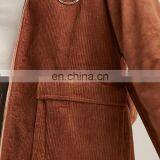 Hot Sale Fashion Women Corduroy Windbreaker Jacket Coat thumbnail-4