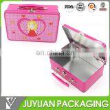 Custom Lunch Tin Box With Lock and Plastic Handle