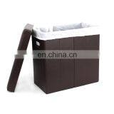 Customized Modern Home Furniture Leather Folding Laundry Basket Stool thumbnail-1