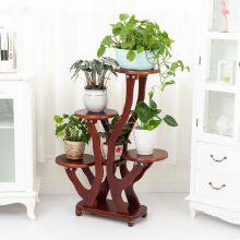 Flower Rack Solid Wood Living Room Indoor Balcony Simple Multi-layer Floor Type Retro European Chinese White Wood Chlorophytum Bonsai Green Flesh Saving Space Large Flower Pot Decoration Shelf thumbnail-1