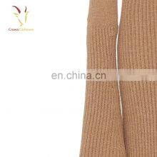 Tan V Neck Cashmere Sweater Dresses for Women thumbnail-3