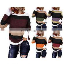 New Arrival 2021 Fashionable, Women Winter Knitted Colorblock Ladies Sweater/ thumbnail-1