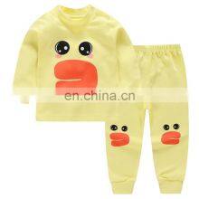Wholesale Boys Pajamas Set Cartoon Print Long-sleeved O-collar Cute T-shirt With Pants for Girls Clothes thumbnail-4