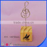 1C Logo Imprinted 35X35MM Wood Base With Clef Holder Place Card Holder thumbnail-2