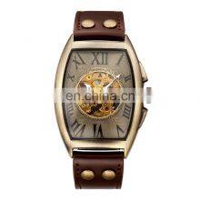 SHENHUA 9868 Simple Sports Automatic Mechanical Watch Leather Strap Analog Display Luxury Watches Men