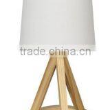 Hand Made Wood Table Lamp, Natural Wood Base, T/C Shade, CE, SAA, ROHS thumbnail-1